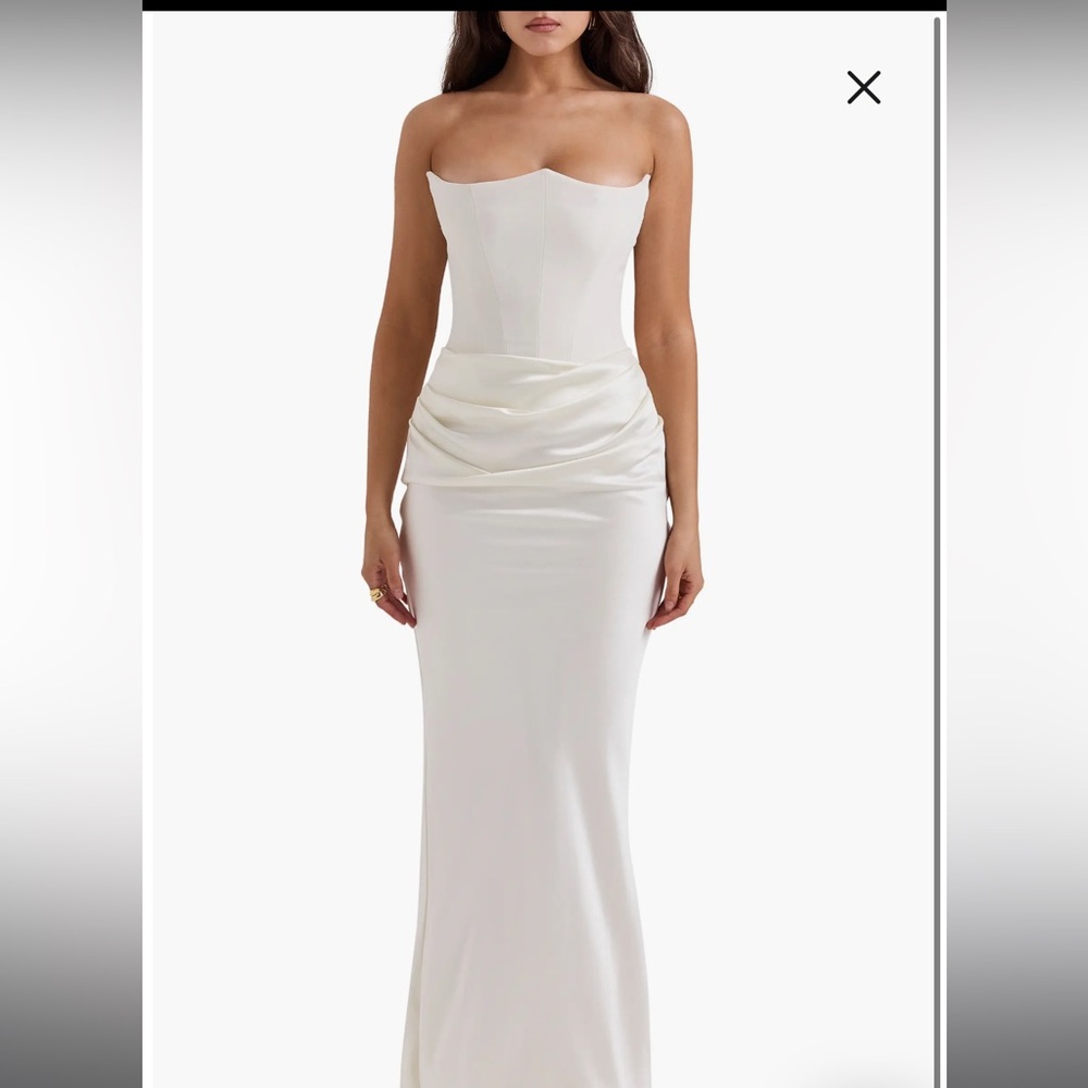 House of CB White Strapless Bodycon Dress